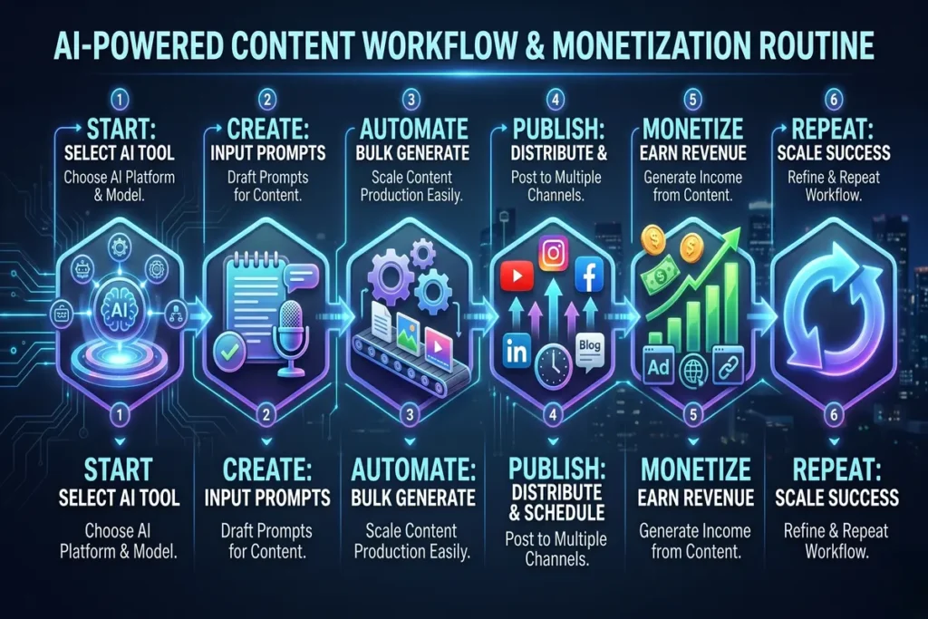 Automate content creation using AI tools workflow