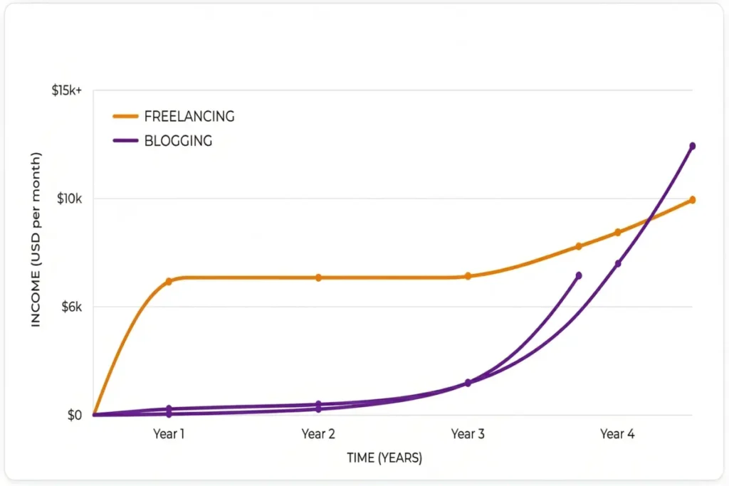 Freelancing vs blogging comparison